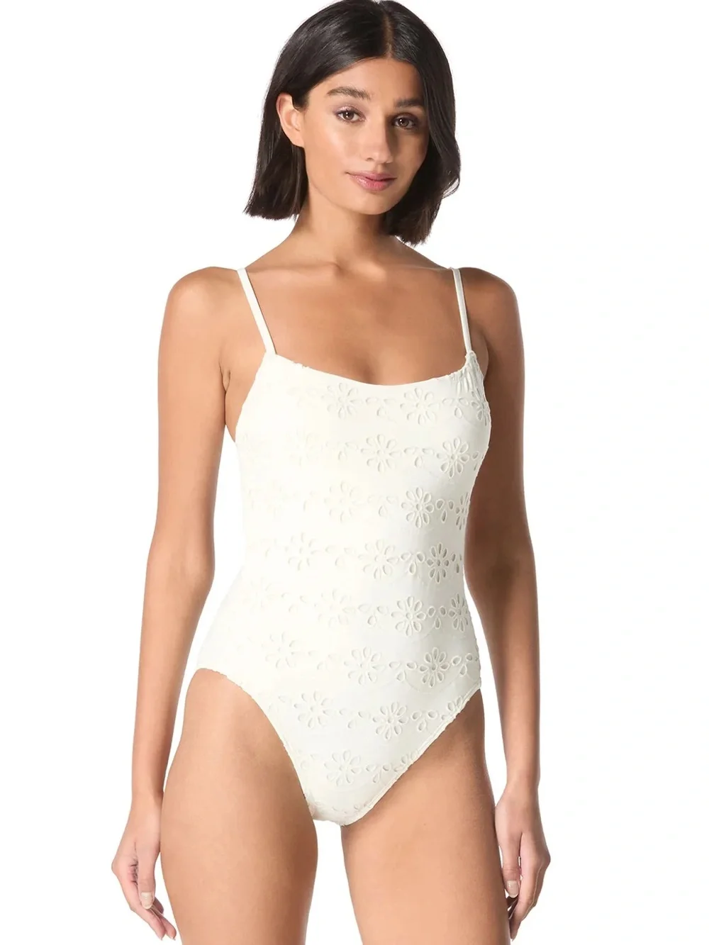 NWT Kate Spade Women's Eyelet Tie Back One Piece Swimsuit Size M $200 MSRP